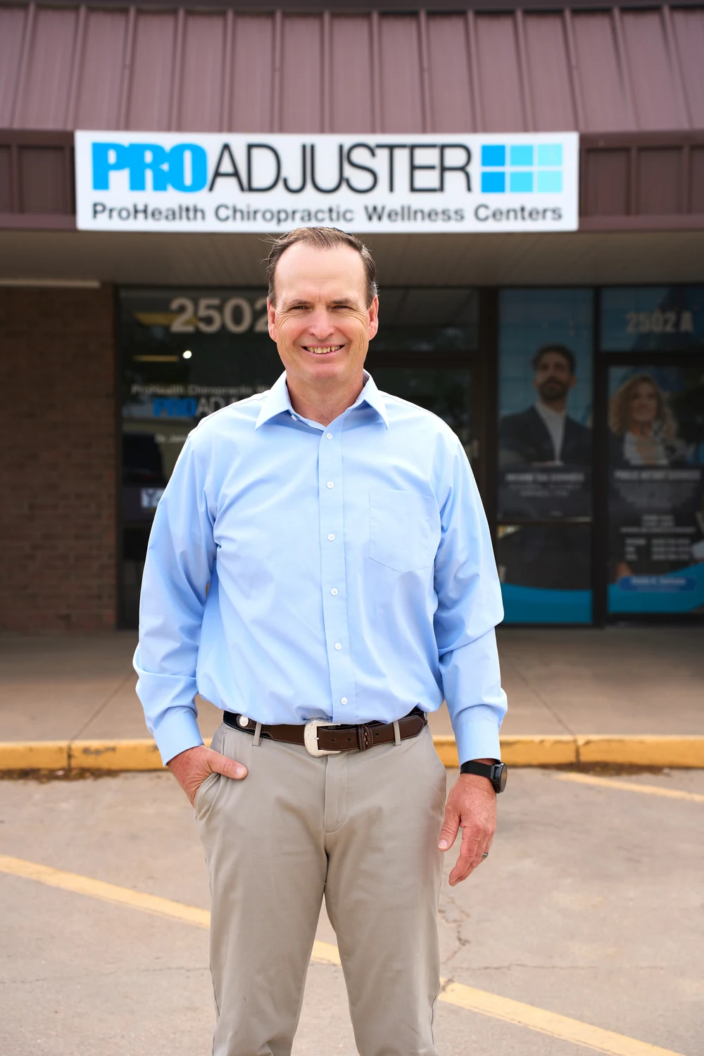 Dr. James Yager, D.C. outside ProHealth Chiropractic Wellness Centers in Garden City, Kansas